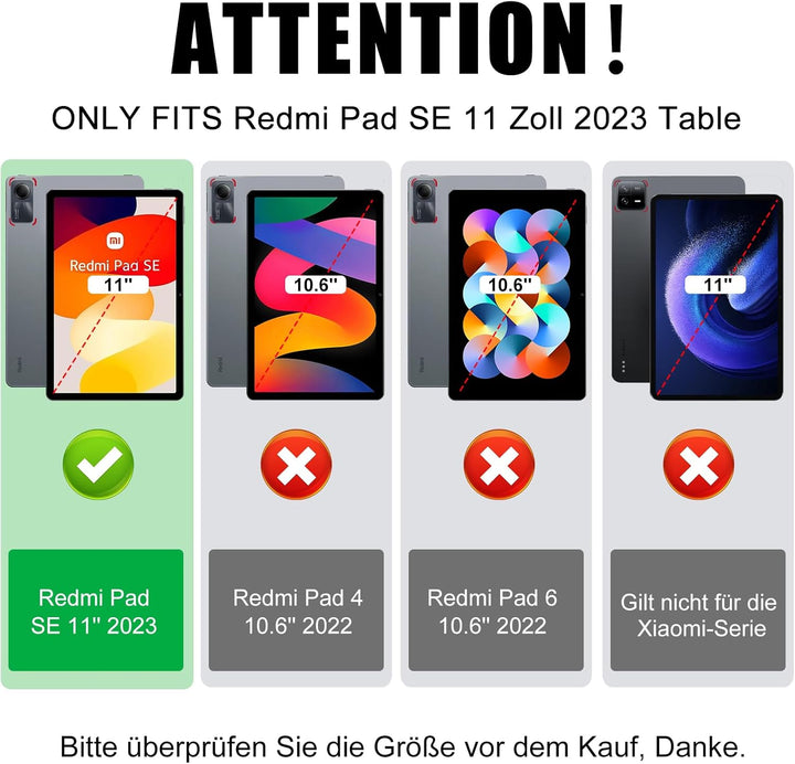 AGARELE Tastatur Hülle für Xiaomi Redmi Pad SE 11'' 2023 Hülle mit Tastatur (Deutsches QWERTZ),Soft