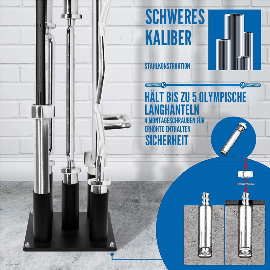 Yes4All Vertikale Langhantelständer für 50mm Langhantel - Home Gym Bar Holder Stand for Up To 9 Stag