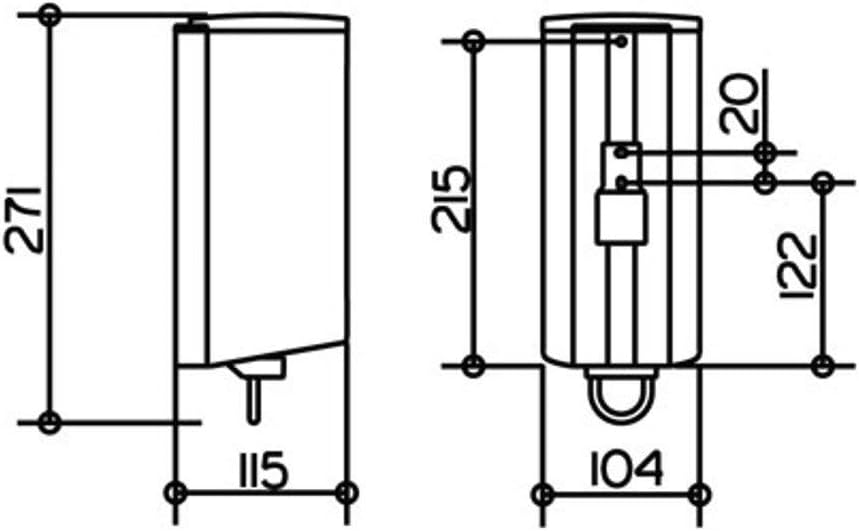 Keuco 14954170100 Lotionspender Plan, Pumpe/Kunststoff-Behälter, sil-elox