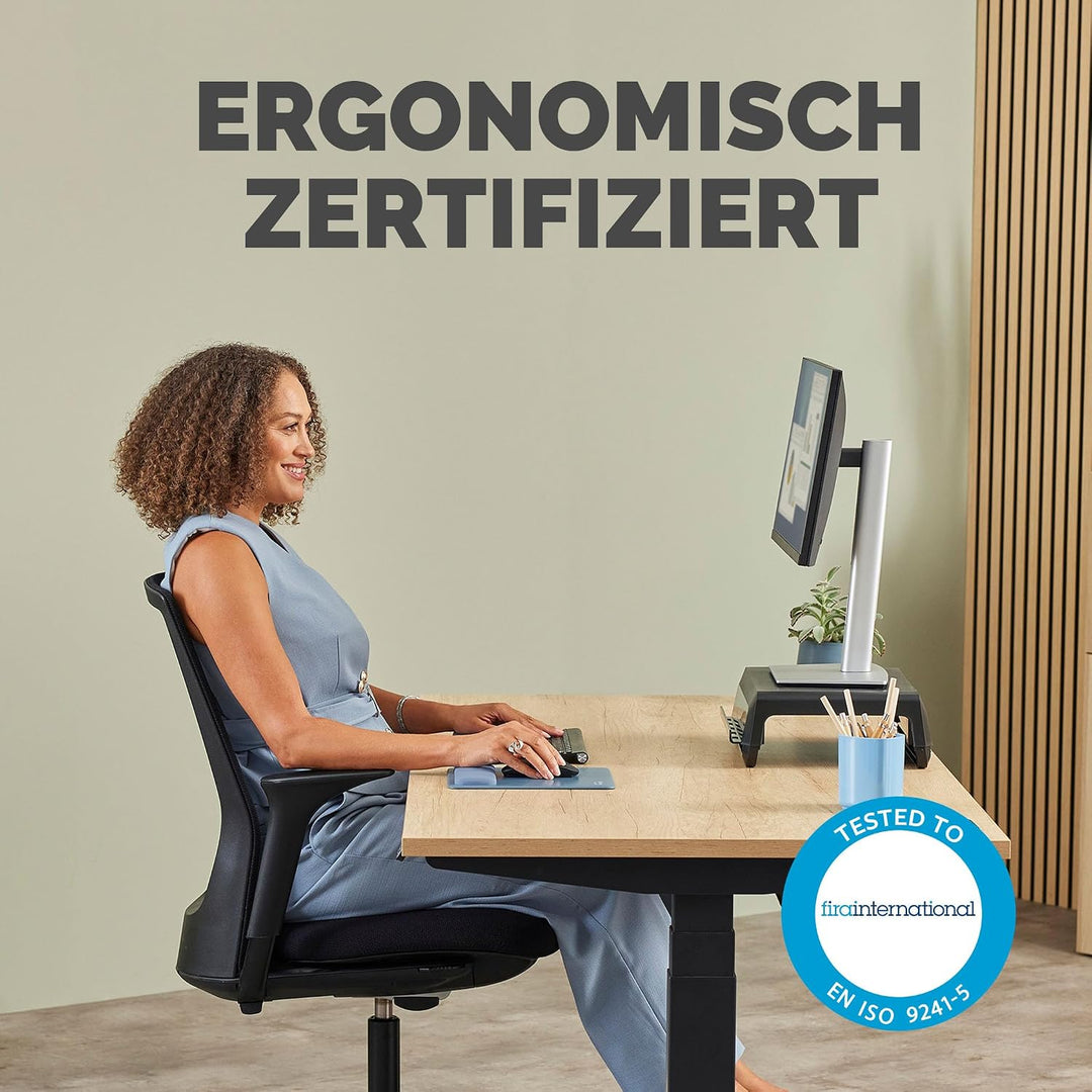 Fellowes Breyta Mauspad mit Handgelenkauflage – Marine, mit HEX Cushion Technology Silikonpolster, r