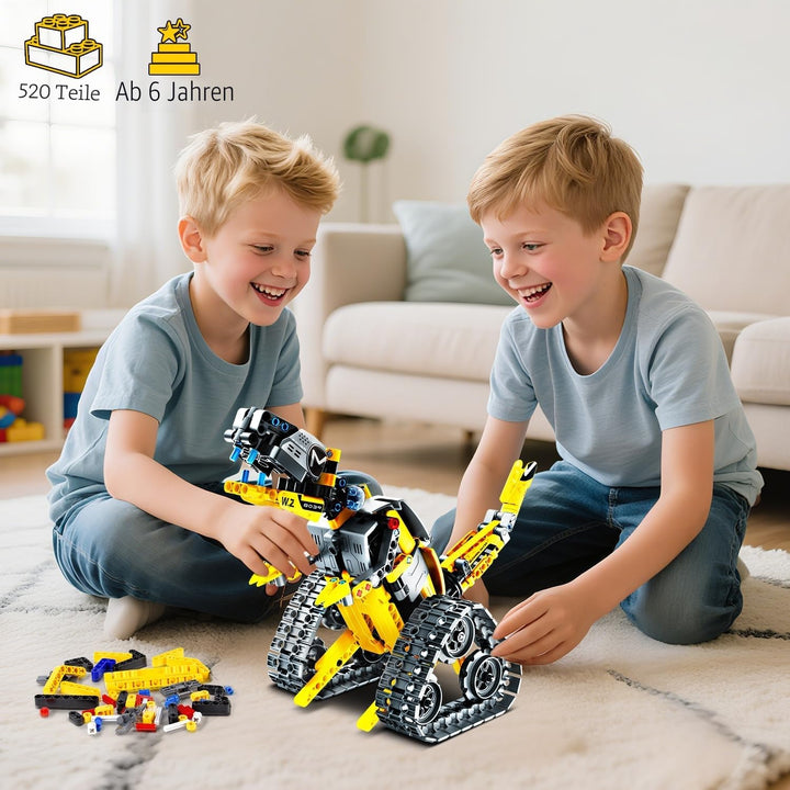 Technik Roboter Bauspielzeug für Kinder, 5 in 1 App & Fernsteuerung Technic Wall Roboter Panzer Dino