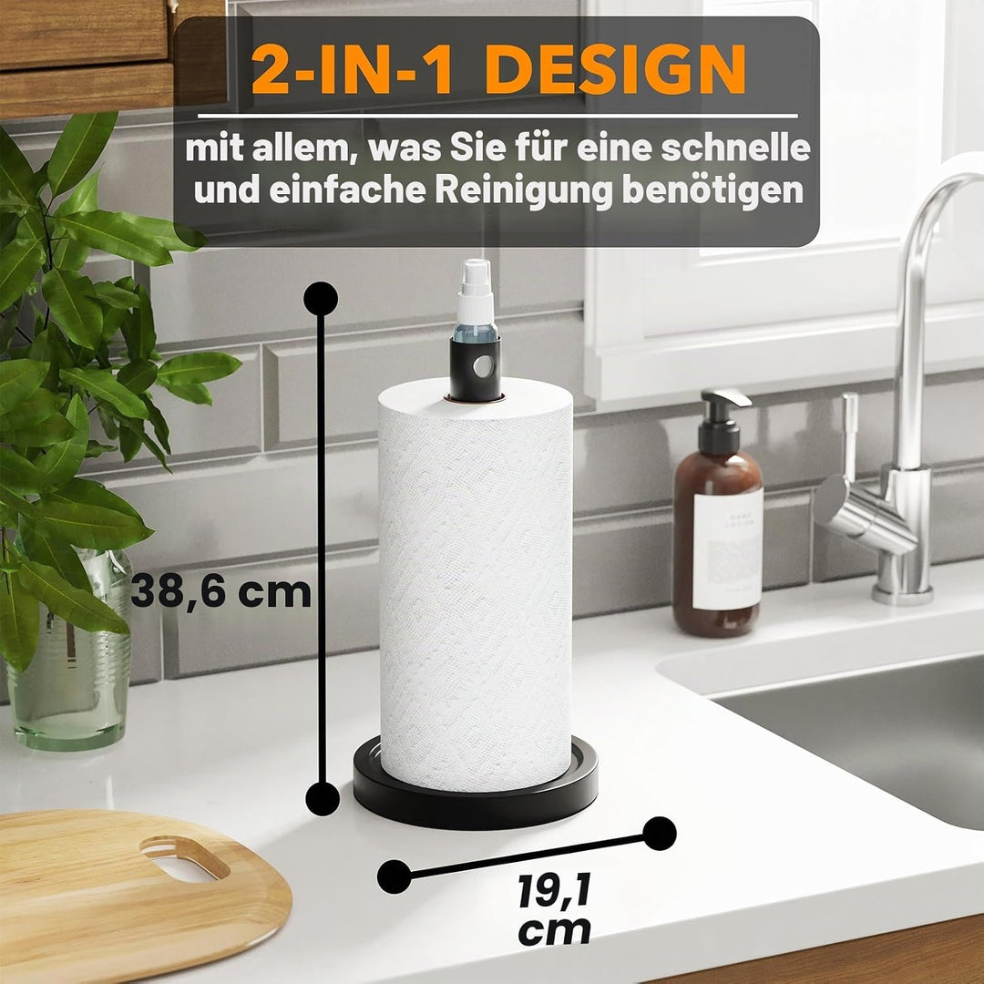 SpaceAid 2-in-1-Papierhandtuchhalter mit Sprühflasche, Arbeitsplatten-Papierhandtuchhalter Ständer m