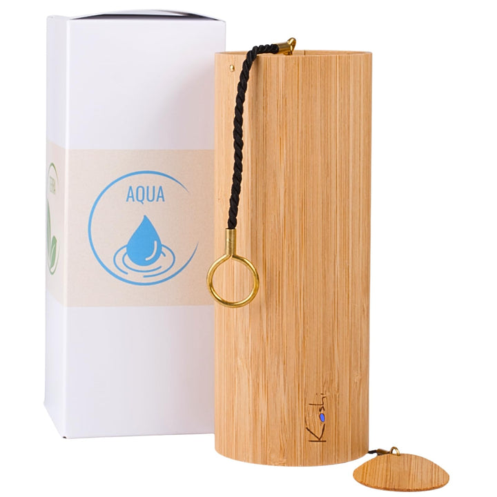 Koshi Klangspiel Aqua Wasser aus Bambusfurnier | Windspiel mit Geschenkverpackung | Geschenkbox