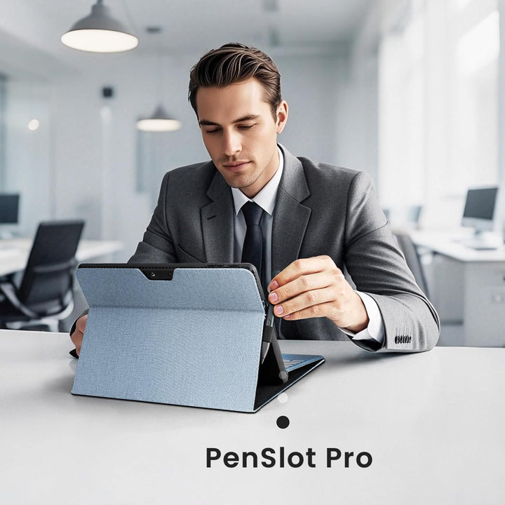 Omnpak Hülle für Surface Pro 9 Tablet, Business-Hülle mit Stifthalter, Einstellbarer Multi-Betrachtu
