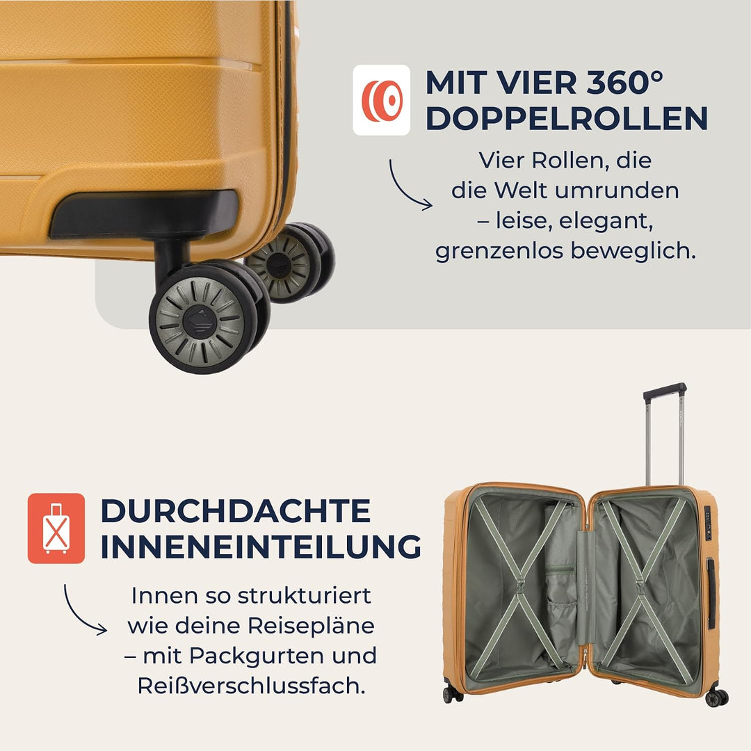 Travelite Koffer mittelgross, MOOBY M erweiterbar, Kratzfeste Hartschale, mit recyceltem Material, 6