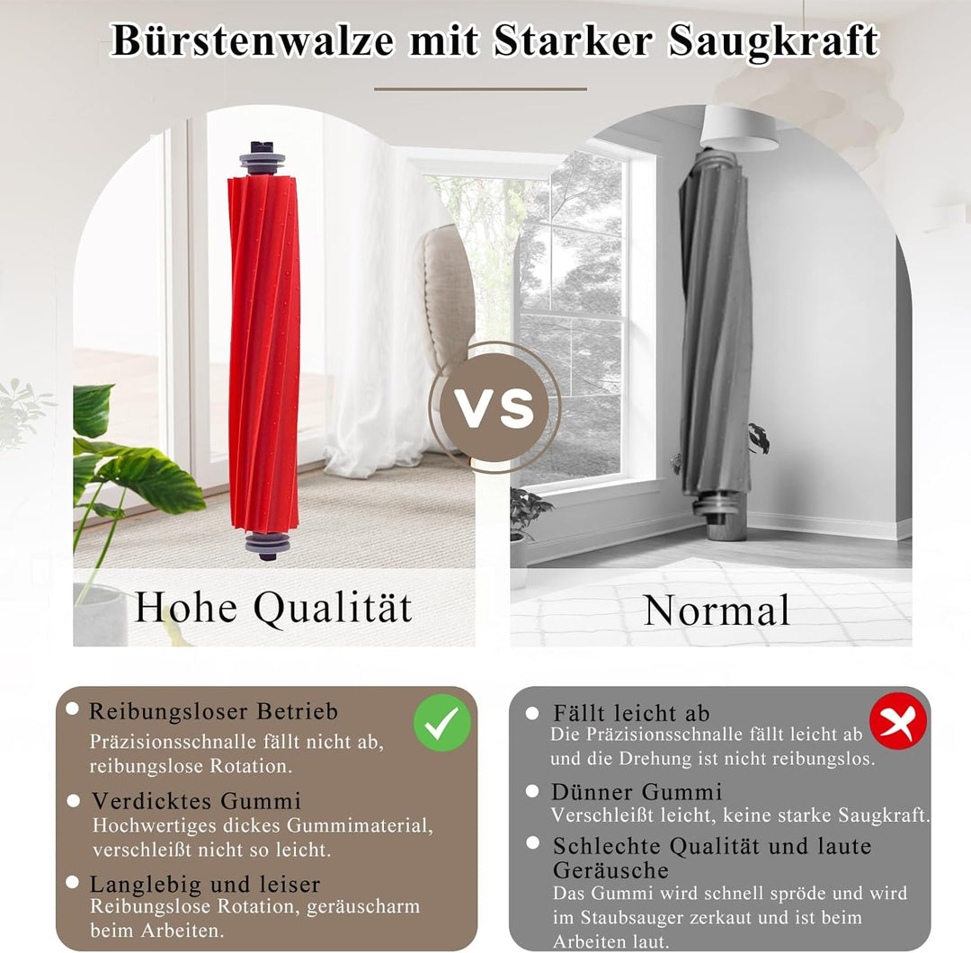 Zubehör Ersatzteil für Roborock Qrevo S/Qrevo Pro/Qrevo MaxV Staubsauger, Zubehörset mit 1 Hauptbürs