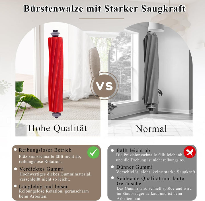 Zubehör Ersatzteil für Roborock Qrevo S/Qrevo Pro/Qrevo MaxV Staubsauger, Zubehörset mit 1 Hauptbürs