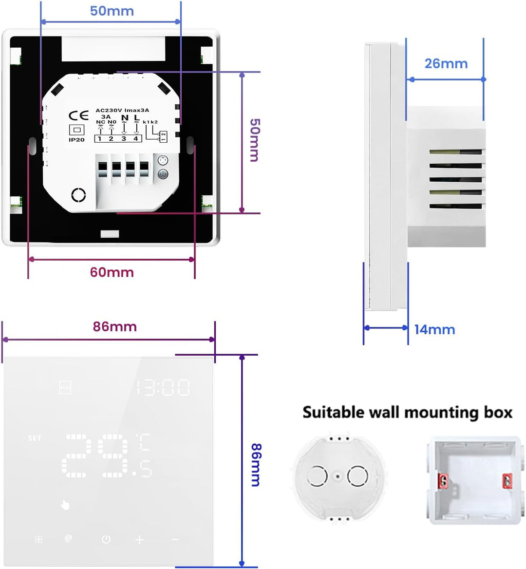 AVATTO Thermostat Für Wasser Fussbodenheizung und Gasboiler，Smart WiFi Thermostat Programmierbar Rau