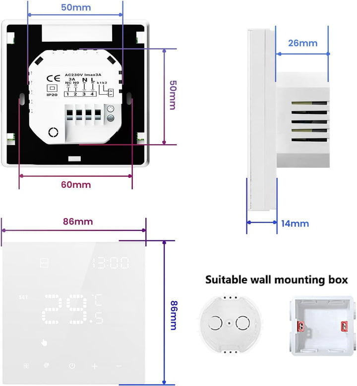 AVATTO Thermostat Für Wasser Fussbodenheizung und Gasboiler，Smart WiFi Thermostat Programmierbar Rau