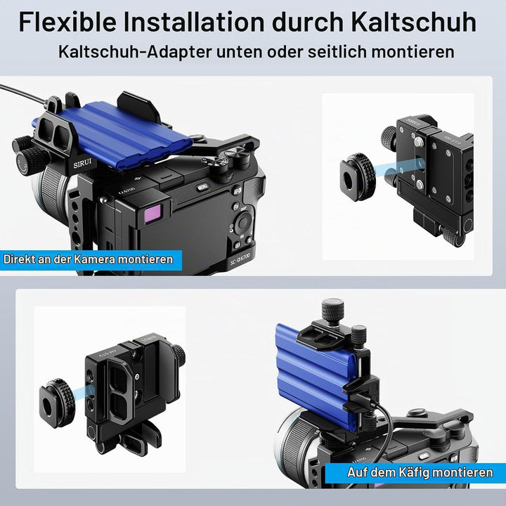 SIRUI Montagehalterung SSD Mount Bracket, Universeller SSD-Halter mit Kaltverschluss und USB-C-Kabel