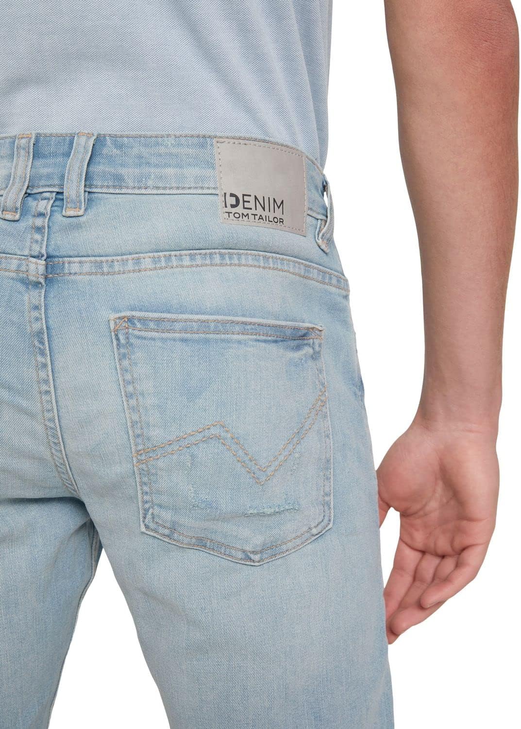 TOM TAILOR Denim Herren Piers Slim Jeans 29W / 34L 10117 - Used Bleached Blue Denim, 29W / 34L 10117