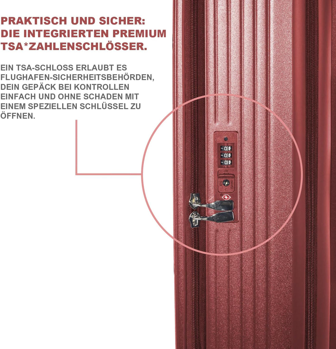 Polycarbonat Hartschalenkoffer Set 3-teilig, Spezielles Frontöffnungssystem mit Organizer-Fach, Erwe