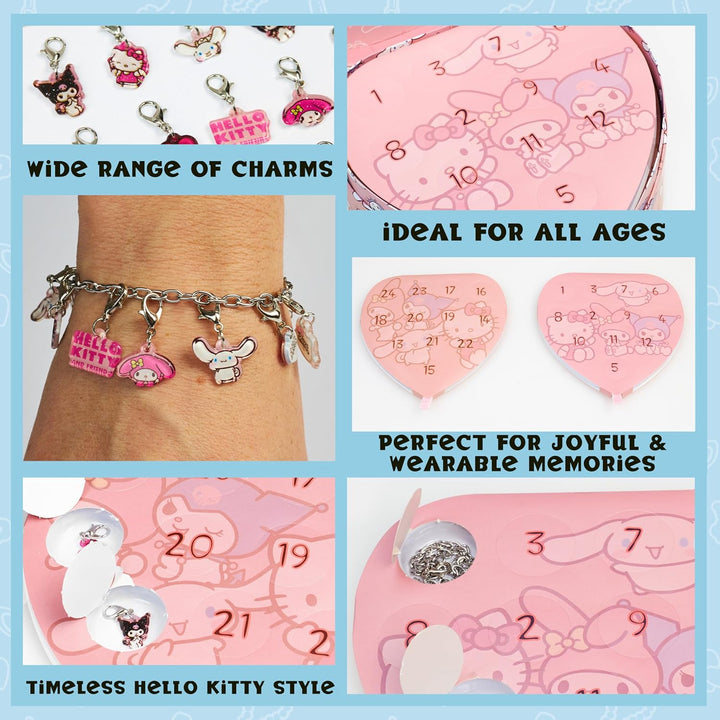 Get Trend Hello Kitty Sanrio Schmuck Adventskalender 2025 Kinder Weihnachtskalender mit DIY Charm Ar