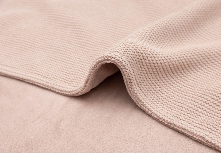Jollein 517-511-67068 Babydecke Strickdecke mit Fleece Basic Knit rosa (75x100 cm)