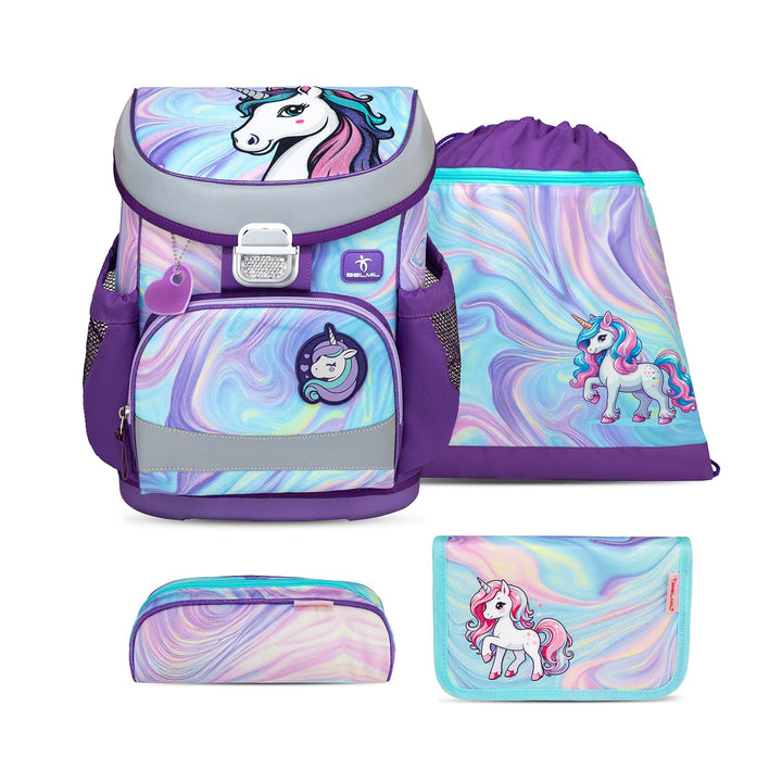 Belmil Mini-Fit Schulranzen Set 4 -teilig (405-33/AG/S) (Unicorn Dream), Unicorn Dream