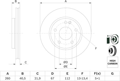 Bosch BD774 Bremsscheiben - Vorderachse - ECE-R90 Zertifizierung - zwei Bremsscheiben pro Set