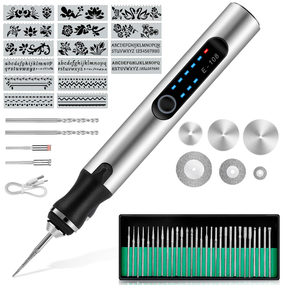 Elektrische Gravierstift, Multifunktionaler Gravierwerkzeugsatz, Tragbare Drahtlose Gravurwerkzeug,