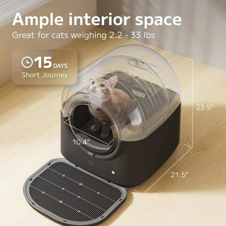HHOLOVE Katzenklo Selbstreinigend Automatisch, Elektrische Katzentoilette mit App, Geruchskontrolle,