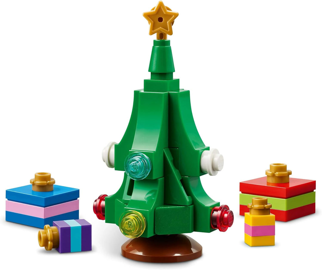 LEGO Lieferwagen des Weihnachtsmanns - Farbenfrohes Spielzeug Auto mit Weihnachtsbaum, Geschenken un