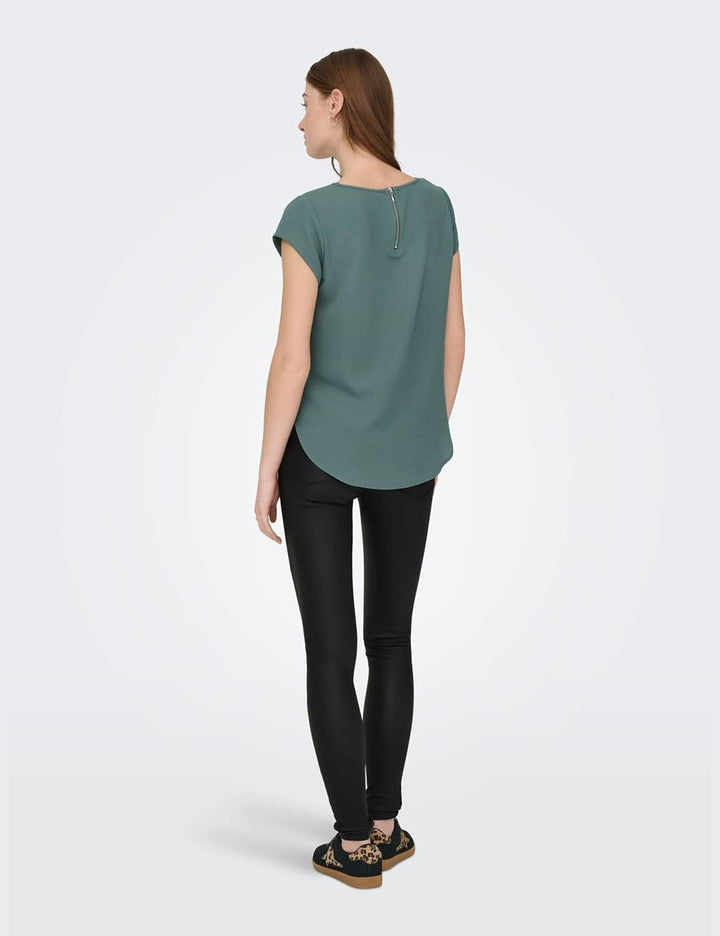 ONLY Vic Short Sleeve Top 34 Grün (Balsam Green), 34 Grün (Balsam Green)