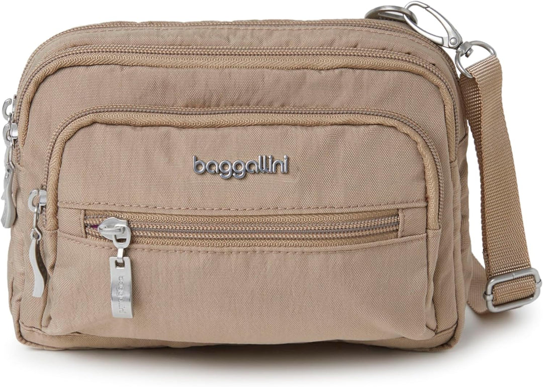 Baggallini Umhängetasche mit drei Reissverschlüssen Einheitsgrösse Strand, Einheitsgrösse Strand