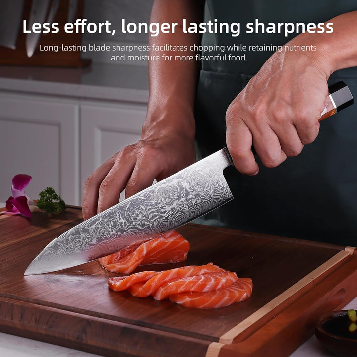 FINDKING 8-Zoll-Japanisches Kochmesser, Professionelles Gyuto-Küchenmesser, Scharf, Robust & Elegant