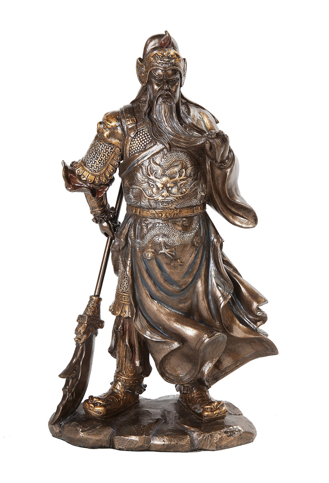 PTC 10630 Guan Yu Chinesische Fighting Warrior Kunstharz Statue Figur, 31,1 cm