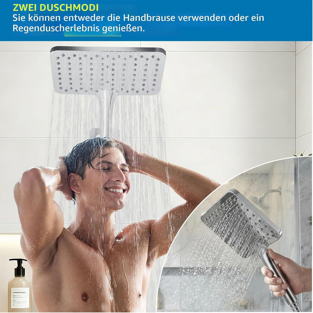 Extra Grosser Handbrausekopf, Voolan Hochdruck-Handbrauseköpfe, 25cm Chrom-Regenduschkopf, Ausreiche
