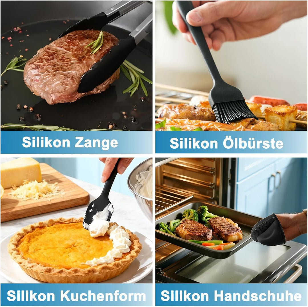 Heissluftfritteuse Zubehör für Philips Dual Basket Airfryer 3000-serie 6L/3L - 23 Stück Airfryer Sil