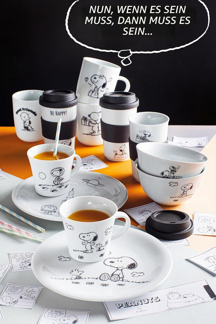 KAHLA 323460A50982CP Peanuts Frühstücksteller 21,5 cm Peanuts Space | weisser Vorspeisenteller mit P