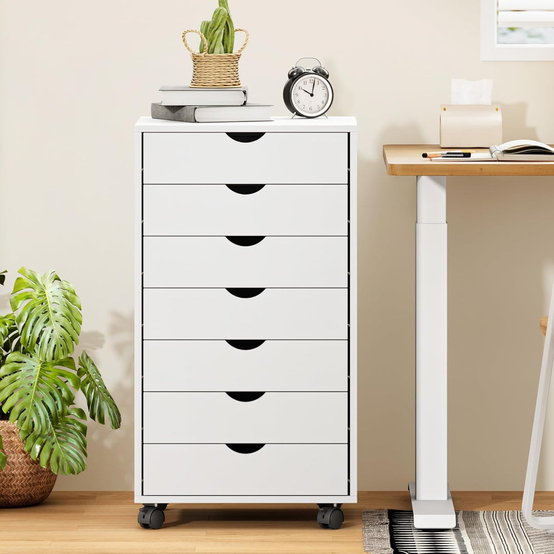 sogesfurniture Aktenschrank, Rollcontainer mit 7 Schubladen, Büroschrank, Schubladenschrank, Kommode
