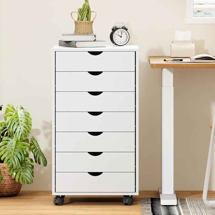 sogesfurniture Aktenschrank, Rollcontainer mit 7 Schubladen, Büroschrank, Schubladenschrank, Kommode