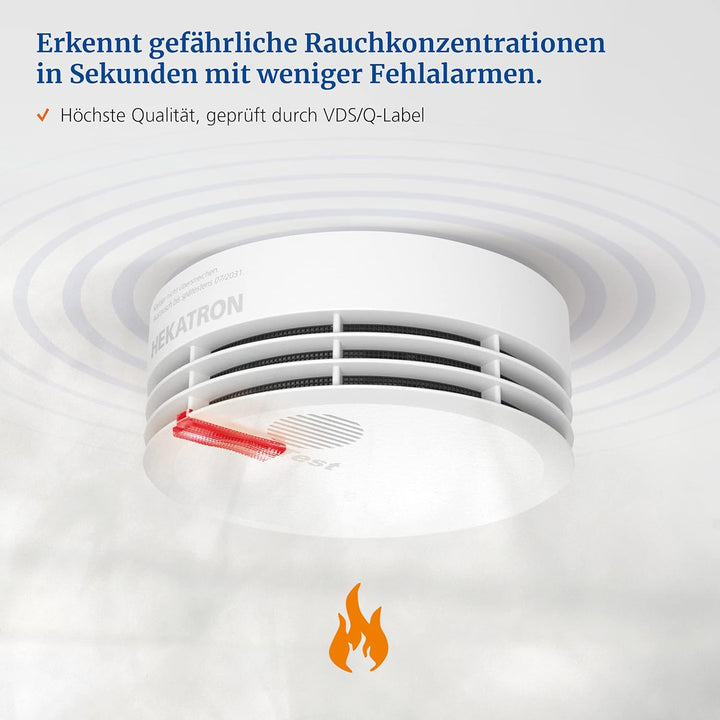Hekatron 31-5000020-13-01 Rauchmelder Genius PLUS mit integrierter Batterie (10 Jahre Lebensdauer) –