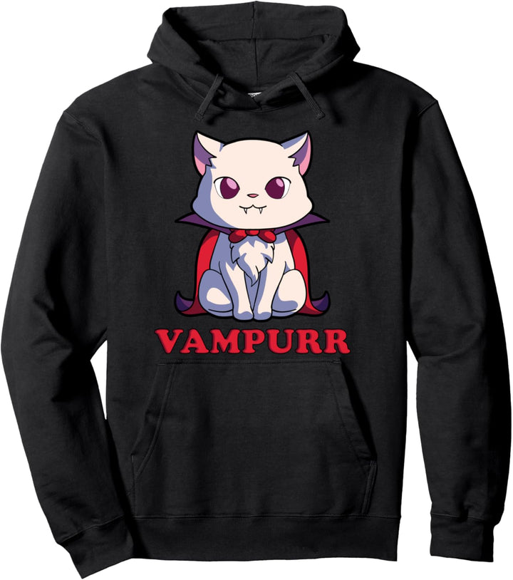 Vampurr Cute Cartoon Vampir Cat Lover Halloween Kostüm Pullover Hoodie