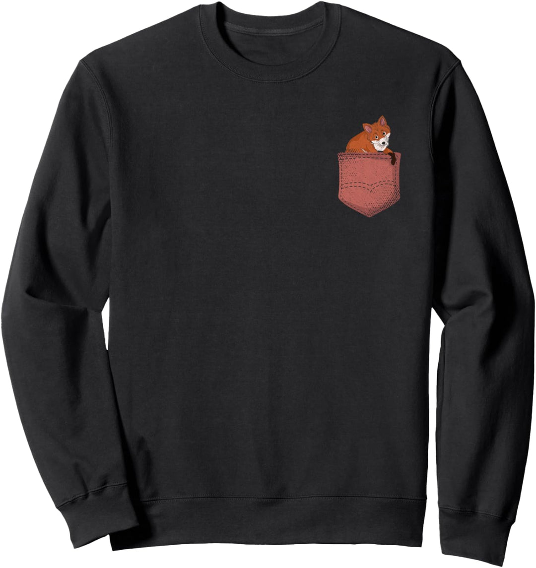 Wald Tier Natur Tierfreund Niedliches Brusttasche Fuchs Sweatshirt