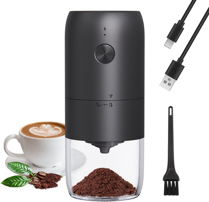 Kaffeemühle Elektrisch mit Keramik Kegelmahlwerk,Einstellbarer Grobheit Tragbare Wiederaufladbare El