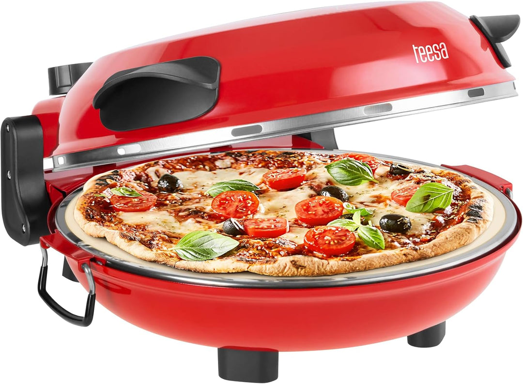 Teesa Supreme+ Pizzaofen, 405 °C, 1200 W, Sichtfenster der Klinge abnehmbar, Stein, Temperaturkontro