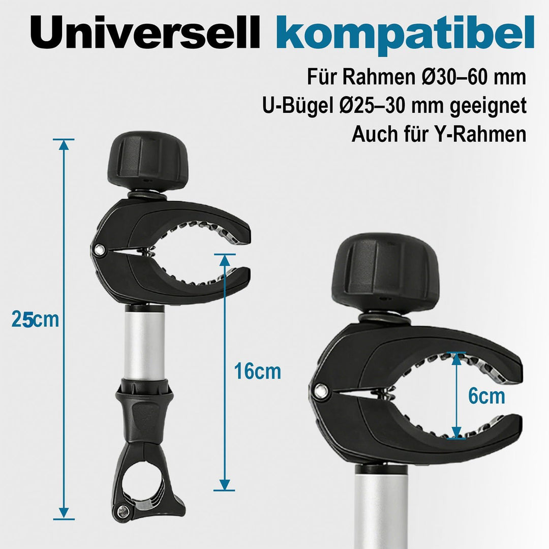 Rahmenhalter für Heck, Abschliessbare Rahmenhalterung für Fahrradträge für U-Bügelrohr (25 cm Länge)