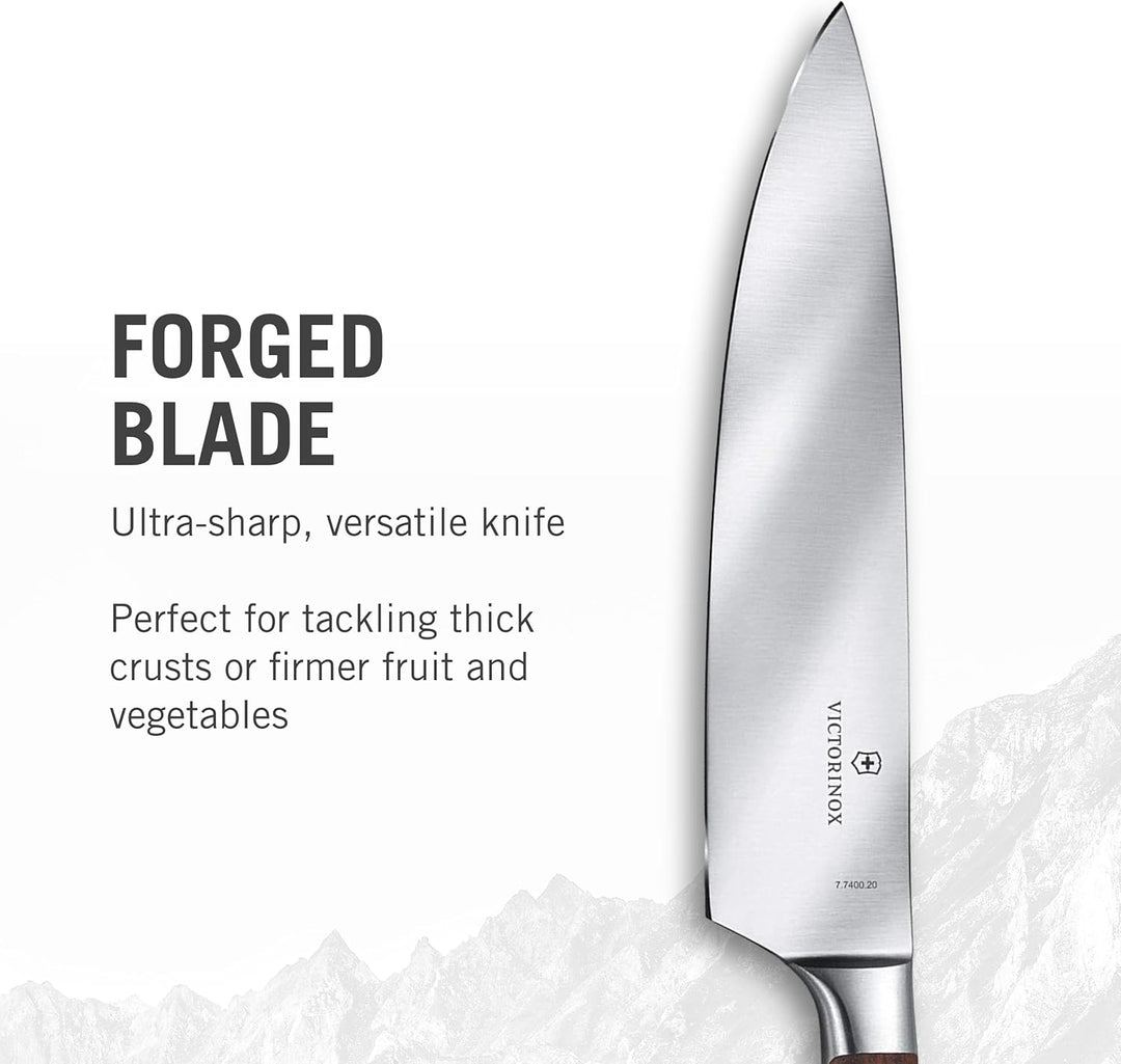 Victorinox Grand Maître, Profi Tranchiermesser, Extra Scharfe Klinge, gerader Schliff, 20 cm, Edler