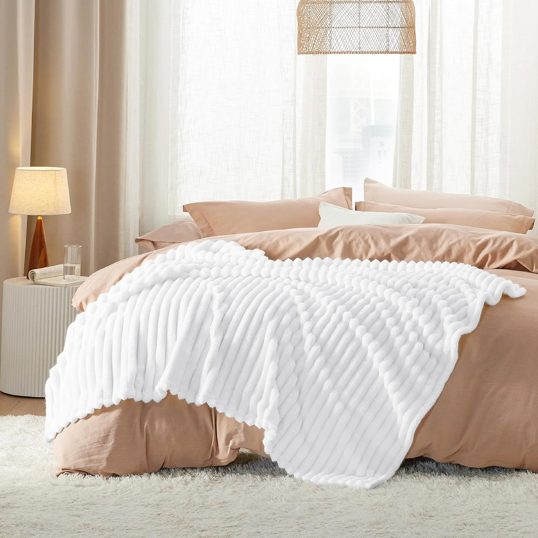 BEDSURE Kuscheldecke Flauschig - Wolldecke & Fleecedecke, Sofadecke, Weiche Warme Grobe Korddecke fü