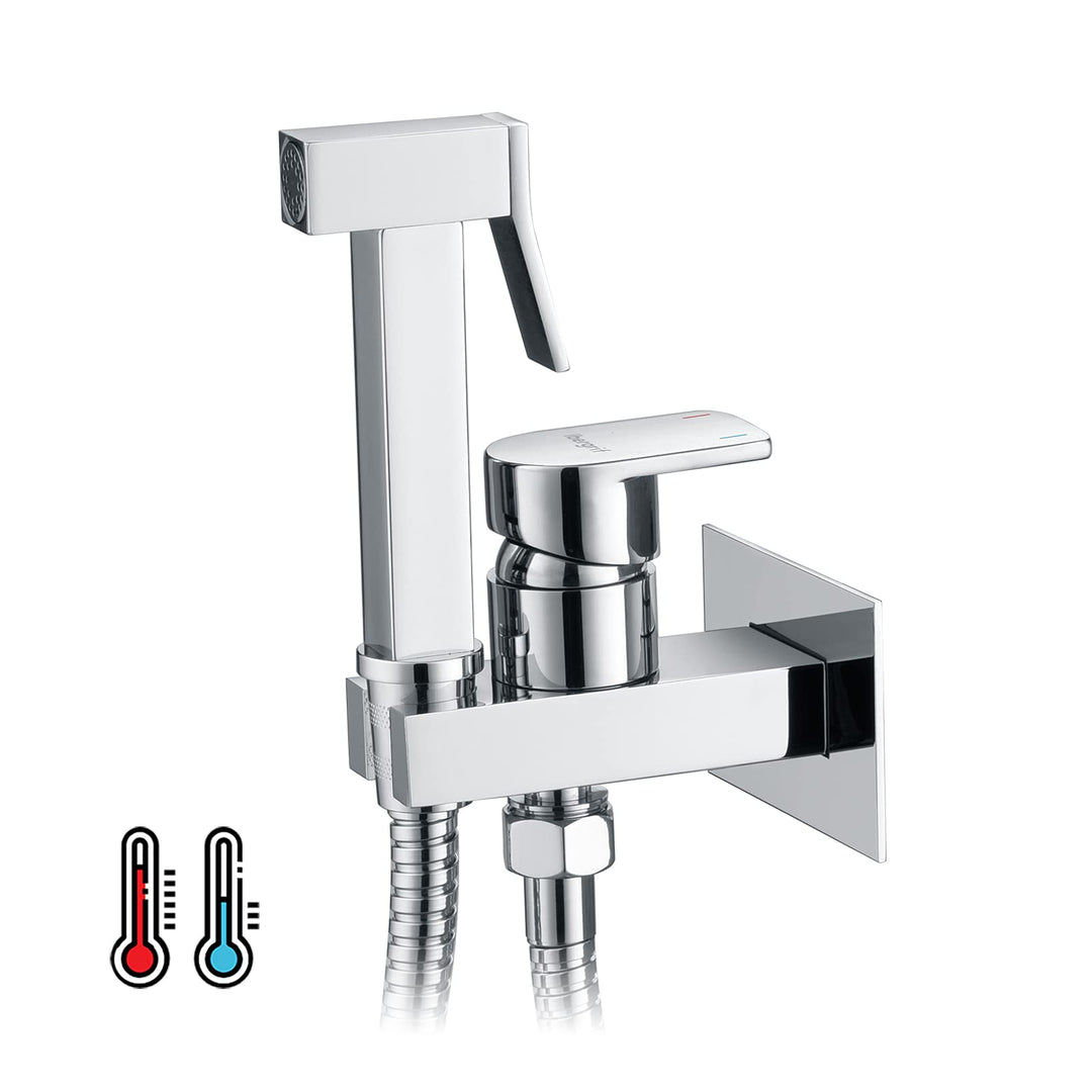 Ibergrif M22019 - Unterputz WC-Bidet Handbrause Set mit Dusche und Halter, Schlauch, Warmes und Kalt
