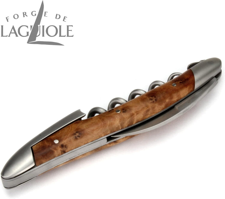 Forge de Laguiole Kellnermesser - Griff Thuja - Edelstahl matt - Weinöffner Sommelier Korkenzieher