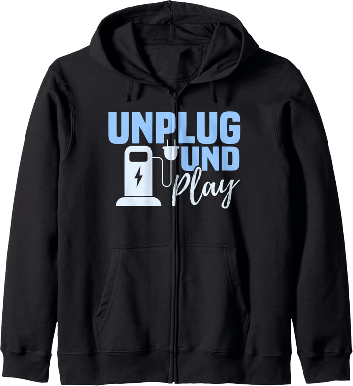 Plug & Play Elektroauto E-Auto Fahrer Geschenk Kapuzenjacke
