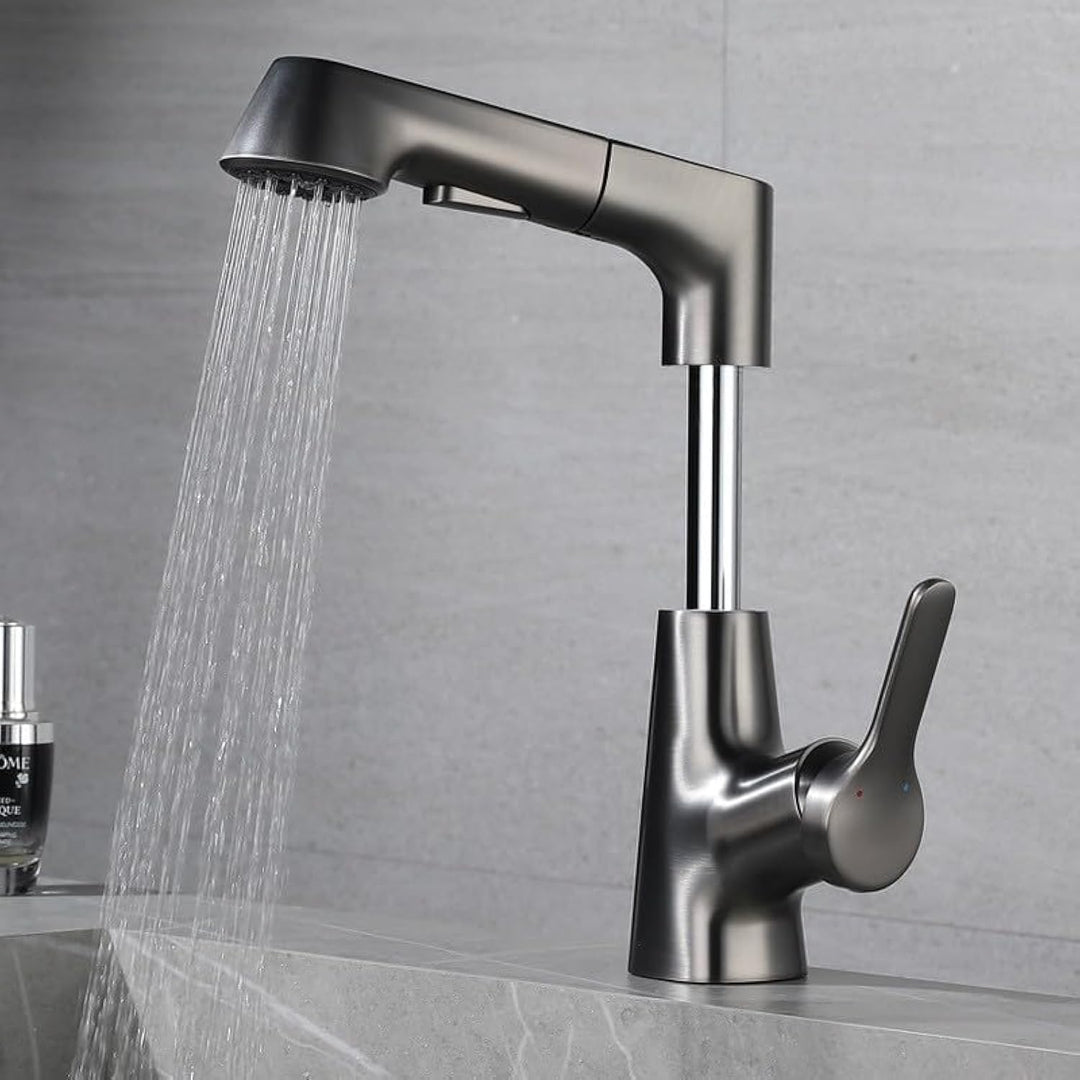 Wasserhahn Küche Ausziehbar mit Brause | Hochdruck, 360° Drehbar, 2 Wasserstrahlarten, 60cm Schlauch