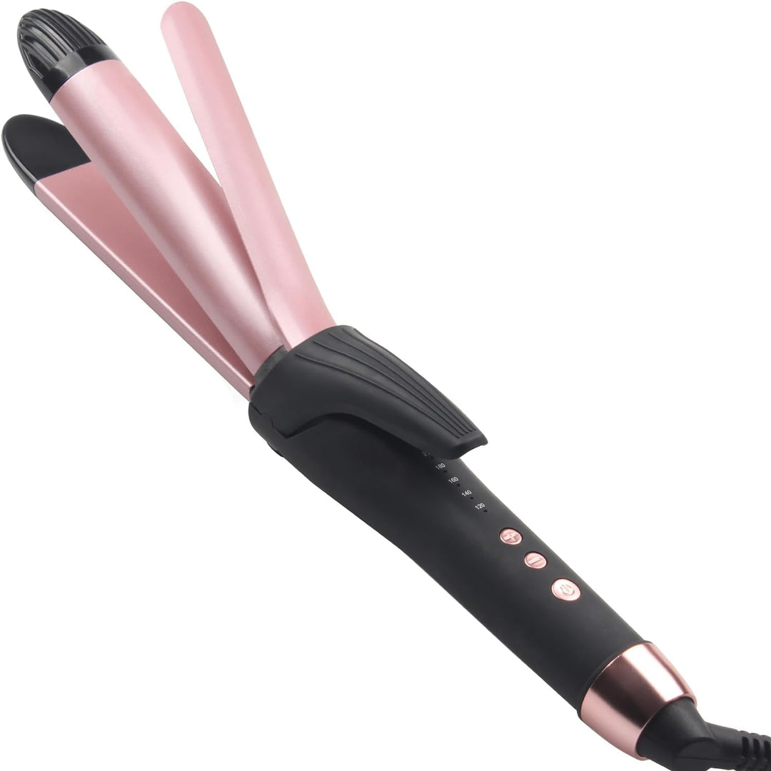 Glätteisen Haarglätter 2 in 1 Lockenstab mit 30 mm Platte Keramik Glätter, Glätteisen Locken und Rot