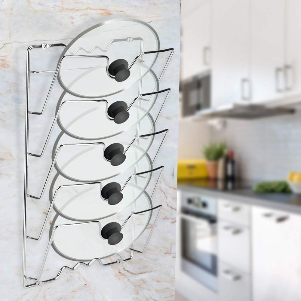 Schrank Organizer Aufbewahrungskorb, für Topf und Pfannendeckel, Eisen, Wand-/Türmontage, Küchenschr