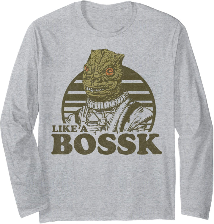 Star Wars Like A Bossk Striped Portrait Langarmshirt