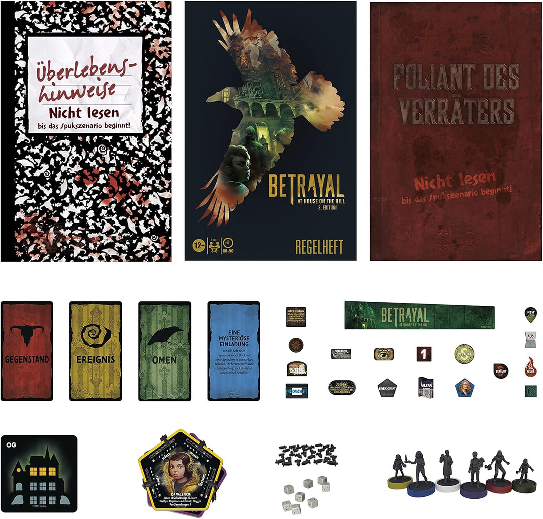 Hasbro Betrayal at House on The Hill dritte Auflage, kooperatives Brettspiel ab 12 Jahren, 3-6 Spiel