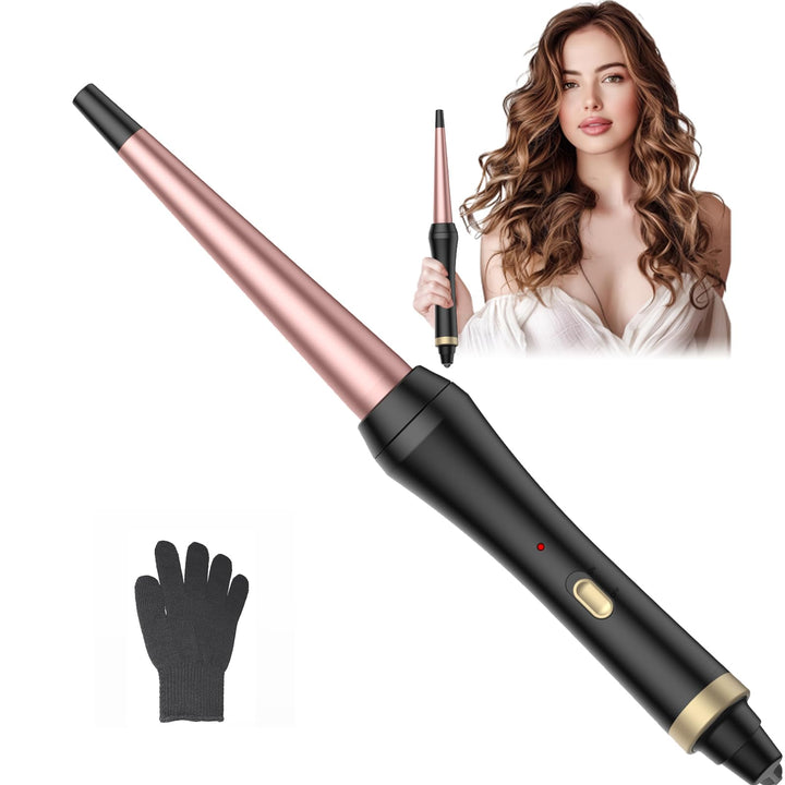UKLISS Lockenstab [kegelförmig 13-25mm], Reise Hair Curler für Kurze und Mittellanges Haar, mit Hitz
