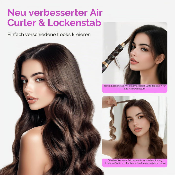 UKLISS Airstyler 5 in 1 Hairstyler Set, Pro Föhnbürste Set, Ionen Haartrockner Haarstyler mit 32mm A